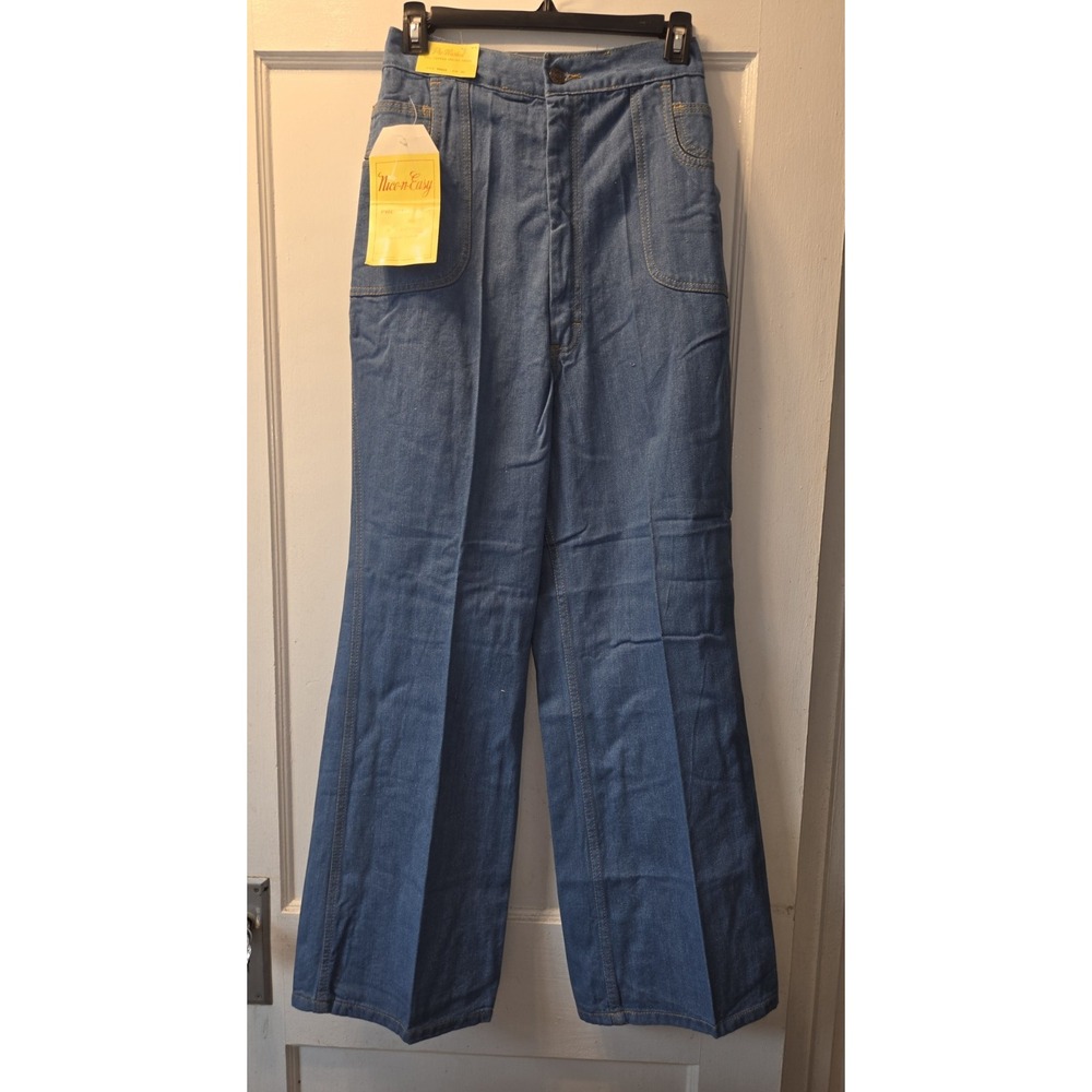 DEADSTOCK NWT Vintage 70's Nice and Easy Jeans Blue Cotton Denim. High waist. 32